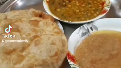 Poori halwa and channy homemade
