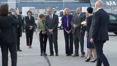 Jill Biden speaks with Ukrainian refugee families