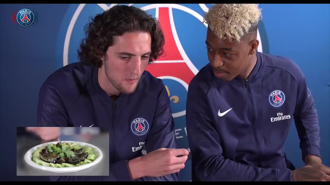 PARIS SAINT-GERMAIN PLAYERS TRY ASIAN FOOD