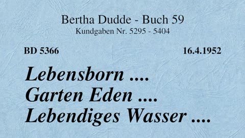BD 5366 - LEBENSBORN .... GARTEN EDEN .... LEBENDIGES WASSER ....
