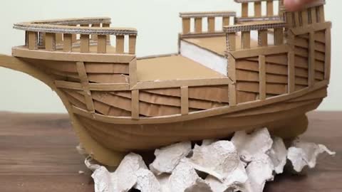 Make your own pirate ship using cardboard