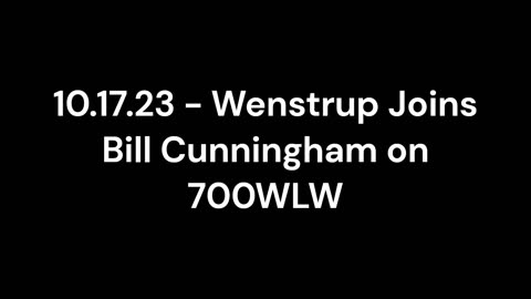 Wenstrup Joins Bill Cunningham to Discuss the Conflict in Israel and the Vote for a New Speaker.