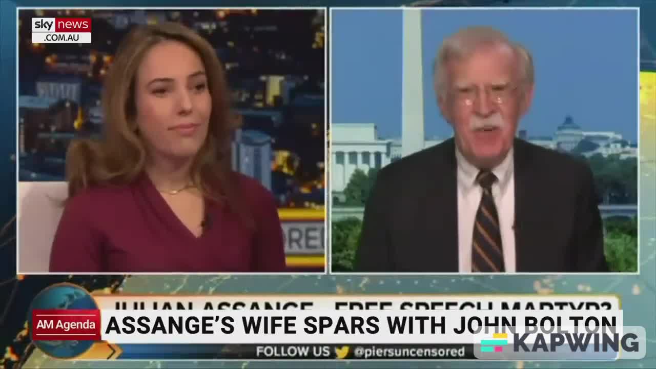 Julian Assange's Wife in Fiery Clash with John Bolton