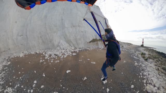 BASE Jumper Loses Helmet