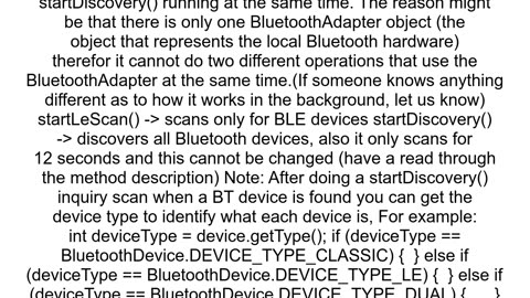 Android Bluetooth scans for classic AND BTLE Devices when not supposed to