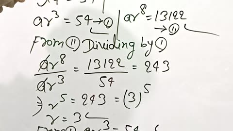 Geometric progression class 11th maths||important question