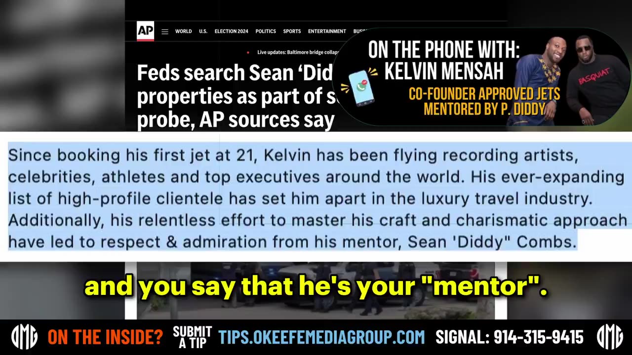 O'Keefe Calls Kelvin Mensah Who Was "Mentored" By P. Diddy