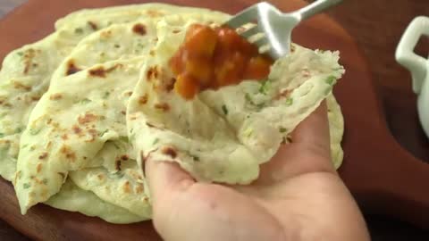 3 Minute Liquid Dough, Garlic Flatbread :: No-yeast, No-kneading, Quick and Easy :: Garlic Naan