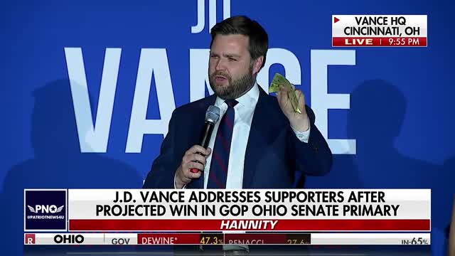 J.D. Vance, Declared Ohio Senate Winner, Thanks #45 👍