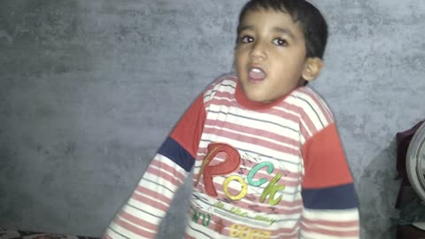 Naughty kid having fun