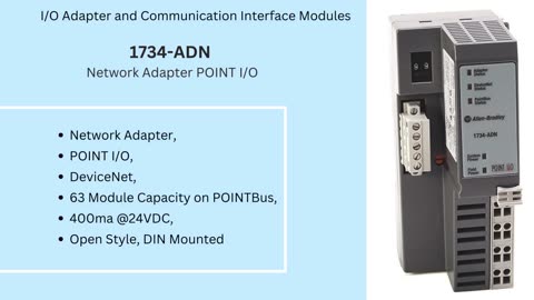 Rockwell Automation IO Adapter and Communication Interface Modules 1734-ACNR, 1734-ADN, 1734-AENT