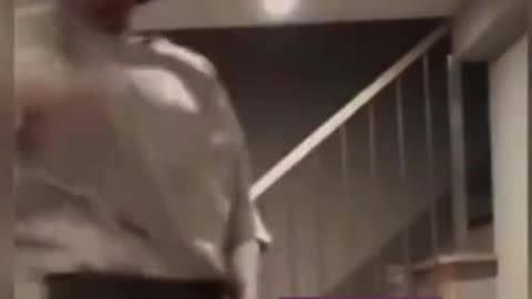 A guy doing tictok video finds someone else in his video while he thought he was hone alone.