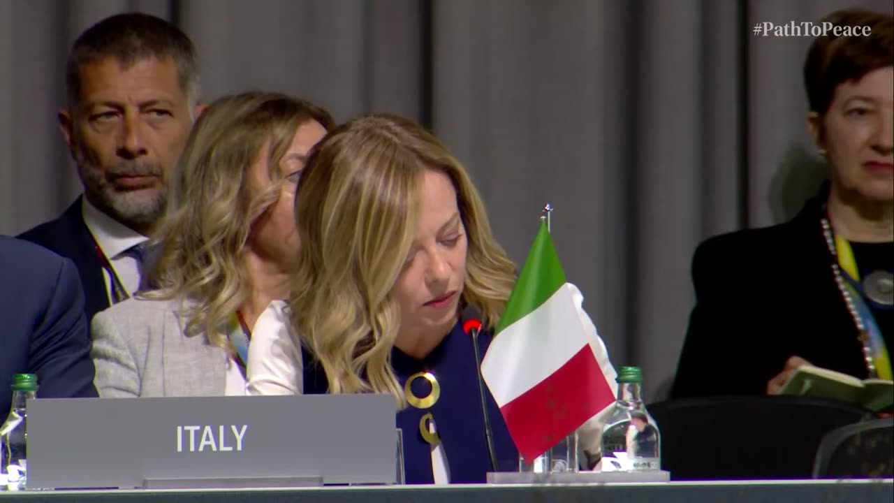 il discorso di Lady Aspen Merdoni al SUMMIT PER LA PACE IN UCRAINA a Lucerna in Svizzera dal 15 al 16 giugno 2024 dove non sono presenti Russia e Cina.Un testo che però non è stato sottoscritto da molti Paesi chiave:Arabia Saudita,Messico,India,Brasile
