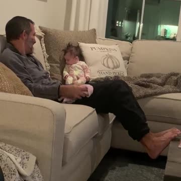 Giana and Da Da hanging out on the couch in deep discussion. 10/28/23