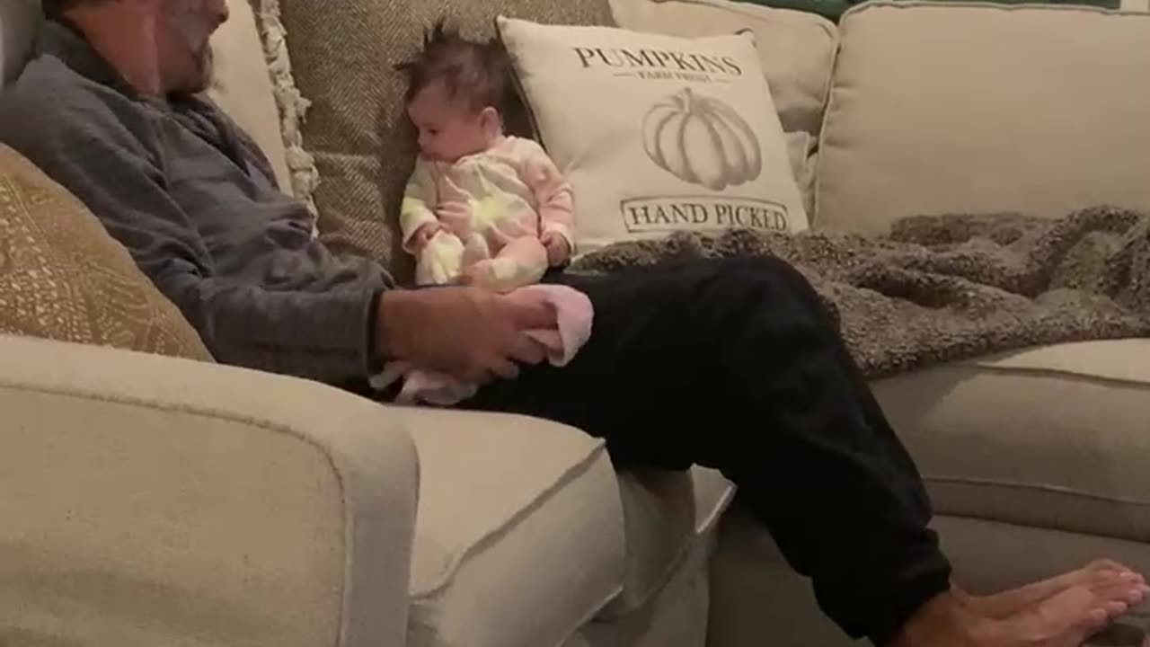 Giana and Da Da hanging out on the couch in deep discussion. 10/28/23