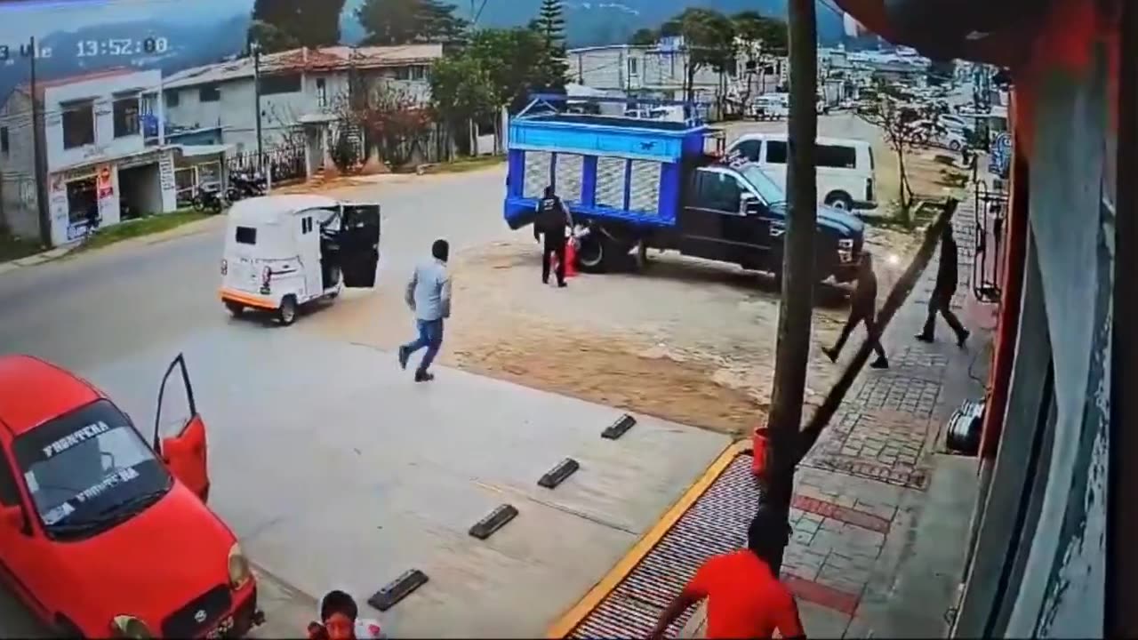 Kid escapes injury after bicycle is mangled