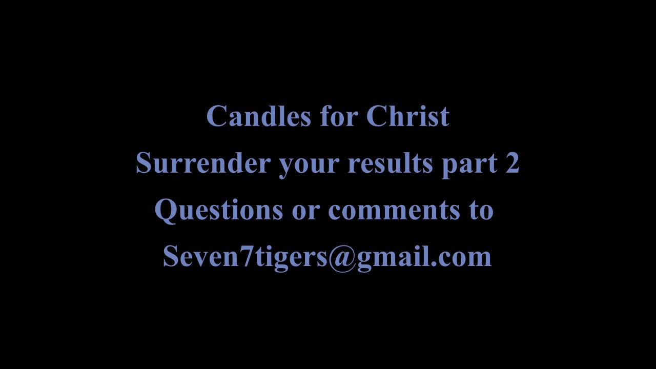 Surrender your outcomes/results part 2