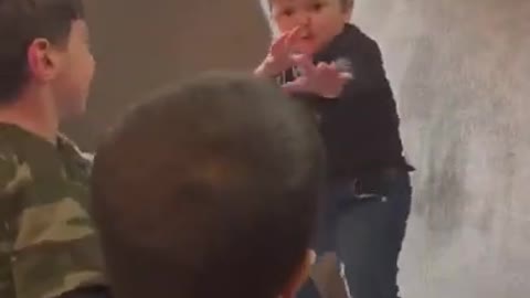 Mini khabib fighting with two villian .