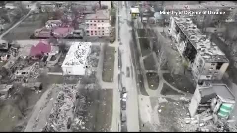 Ukraine MOD video shows damage in town near Kyiv