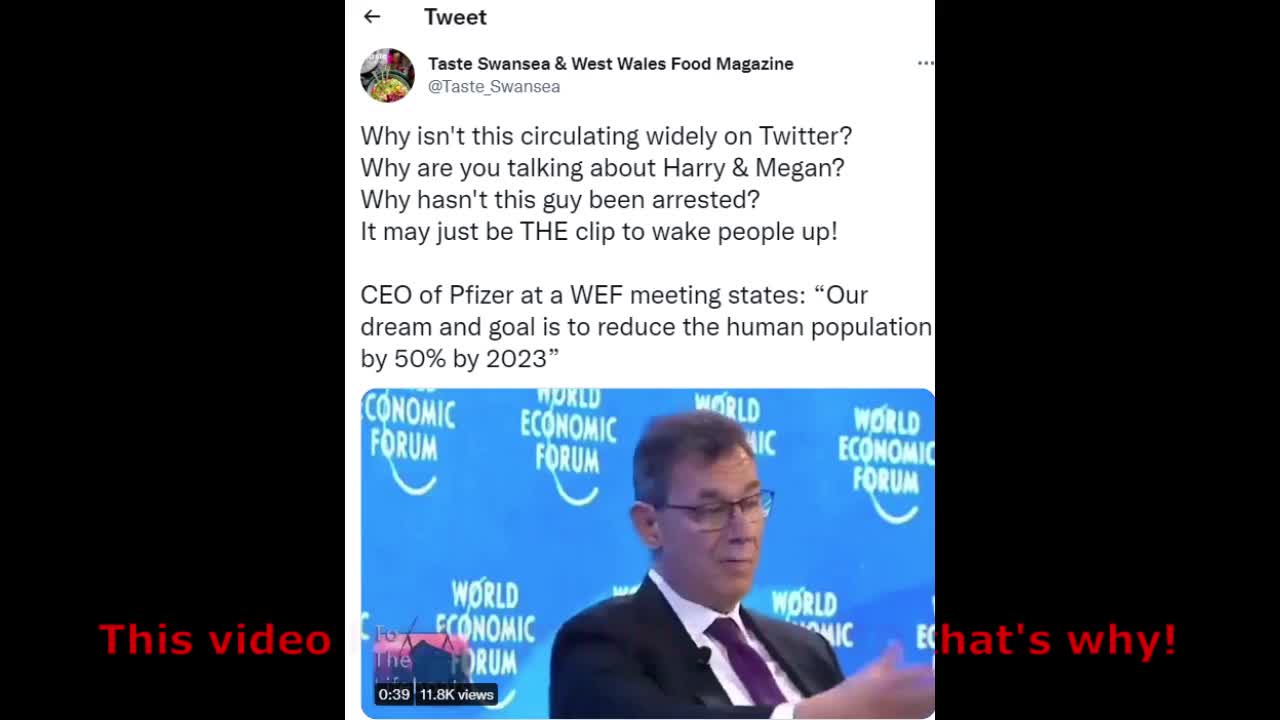 Did Pfizer's CEO say "We want to reduce the population by 50% by 2023?" NO, he didn't!