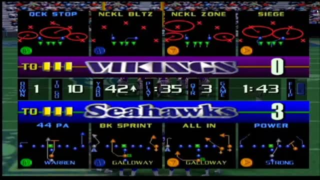 NFL Quarterback Club 98 Vikings vs Seahawks FULL