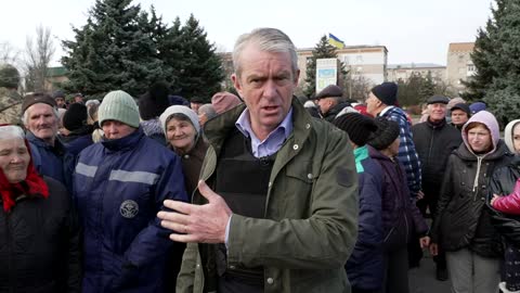 Ukrainians elated in newly liberated town