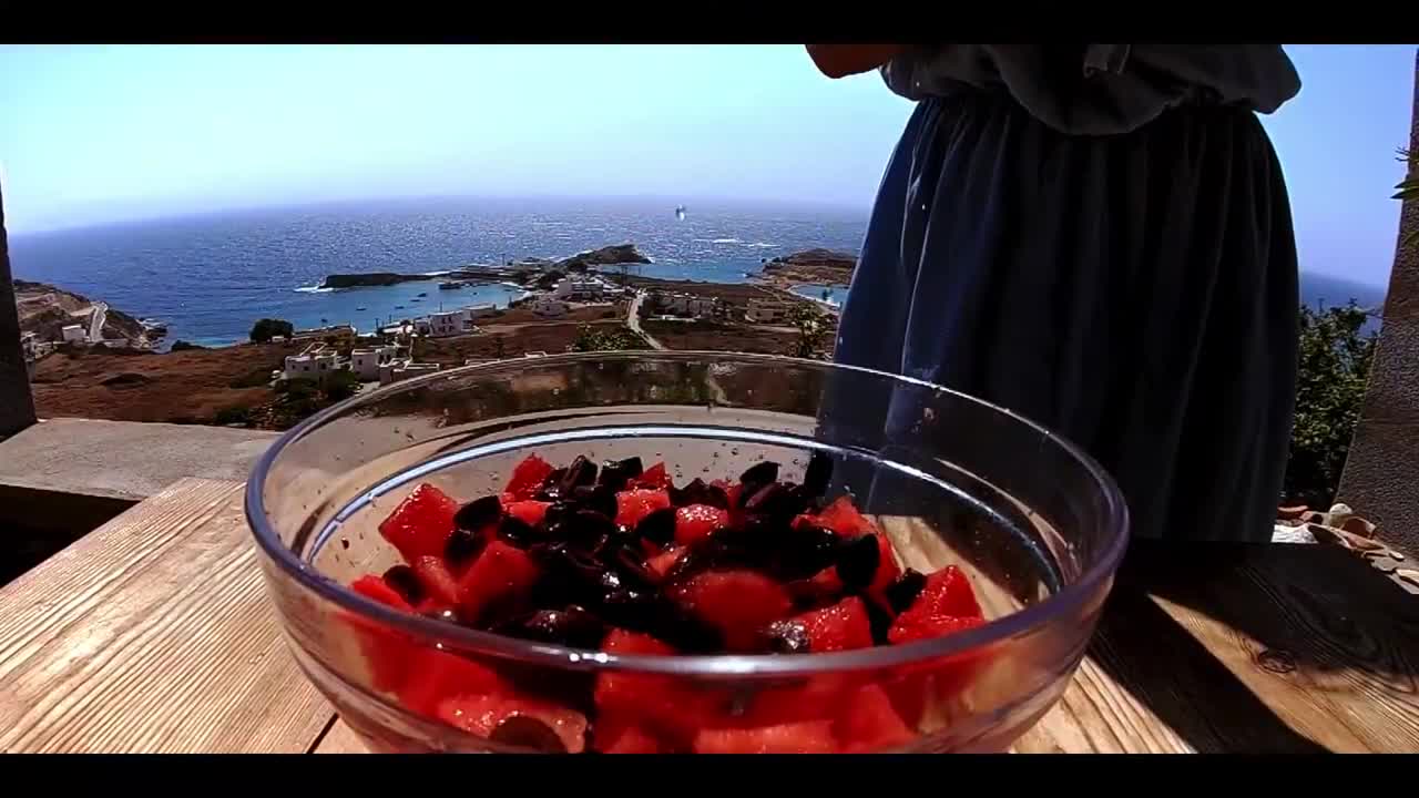 Gopro : WATER MELON SALAD RECIPE - GREECE, KARPATHOS