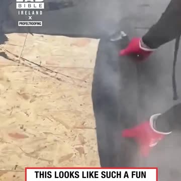 Roll and pour felt roof installation