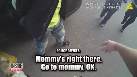 Toddler Puts Arms up as Dad Is Arrested