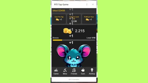 new mining mini app telegram bot piti tap game