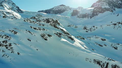 Aerial View Of A Snow-Covered Mountain