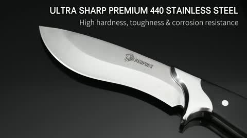 NedFoss Hunting Knife with Sheath for Belt, Elegant Design Combined with Sturdy Functionality