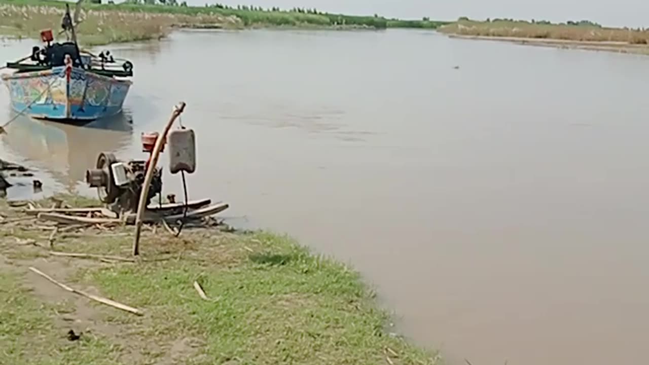 River in village