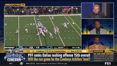 UNDISPUTED Skip Bayless reacts PFF ranks Cowboys rushing offense 15th overall
