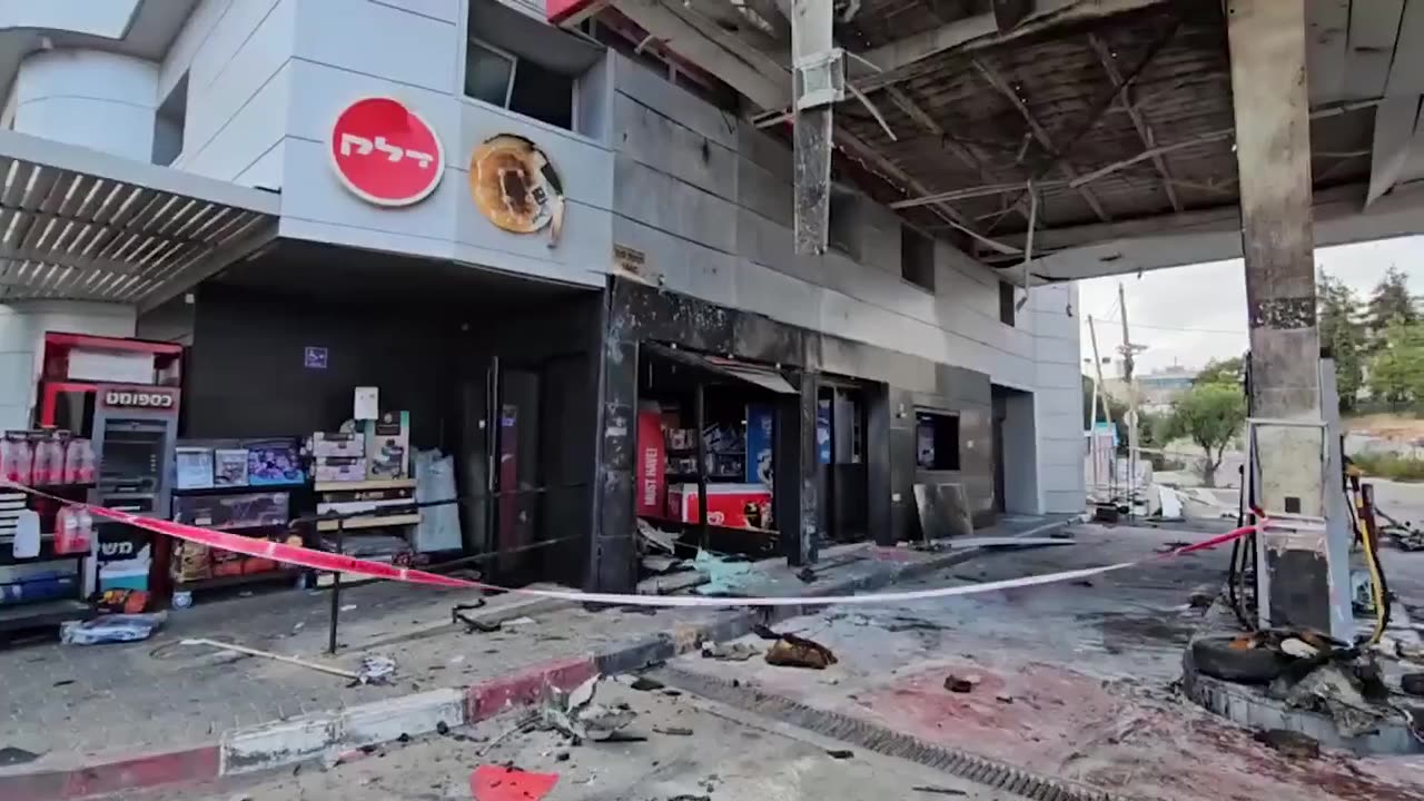 Major damage A gas station exploded from a car bomb in the Gush Etzion area, north of Hebron