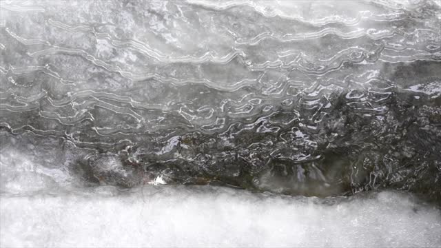 frozen river water running