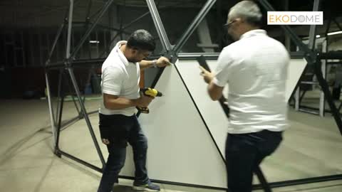 The easiest way to cover a Geodesic Dome._Cut