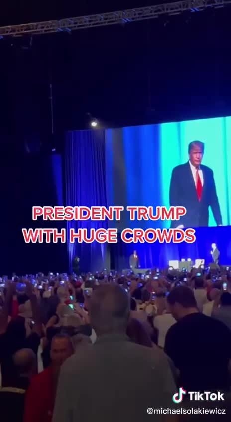 PRESIDENT TRUMP WITH HUGE CROWDS