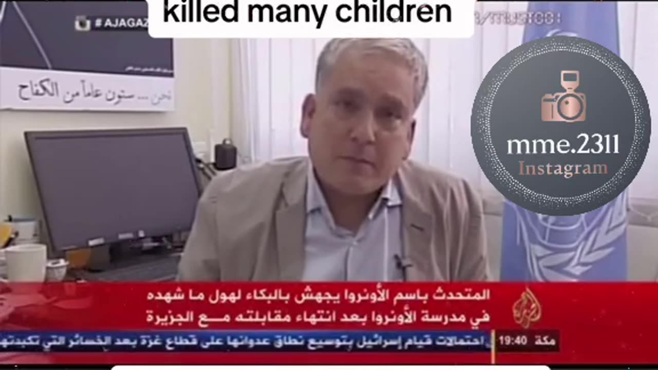 UNRWA spokesman burst into tears at the horror of what he witnessed