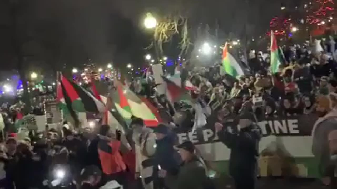 BREAKING: Anti-Israel protesters have crashed the public New Year’s Eve celebration at Boston Common