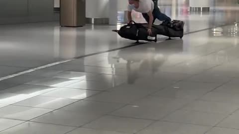 my guy surfing on a skibag