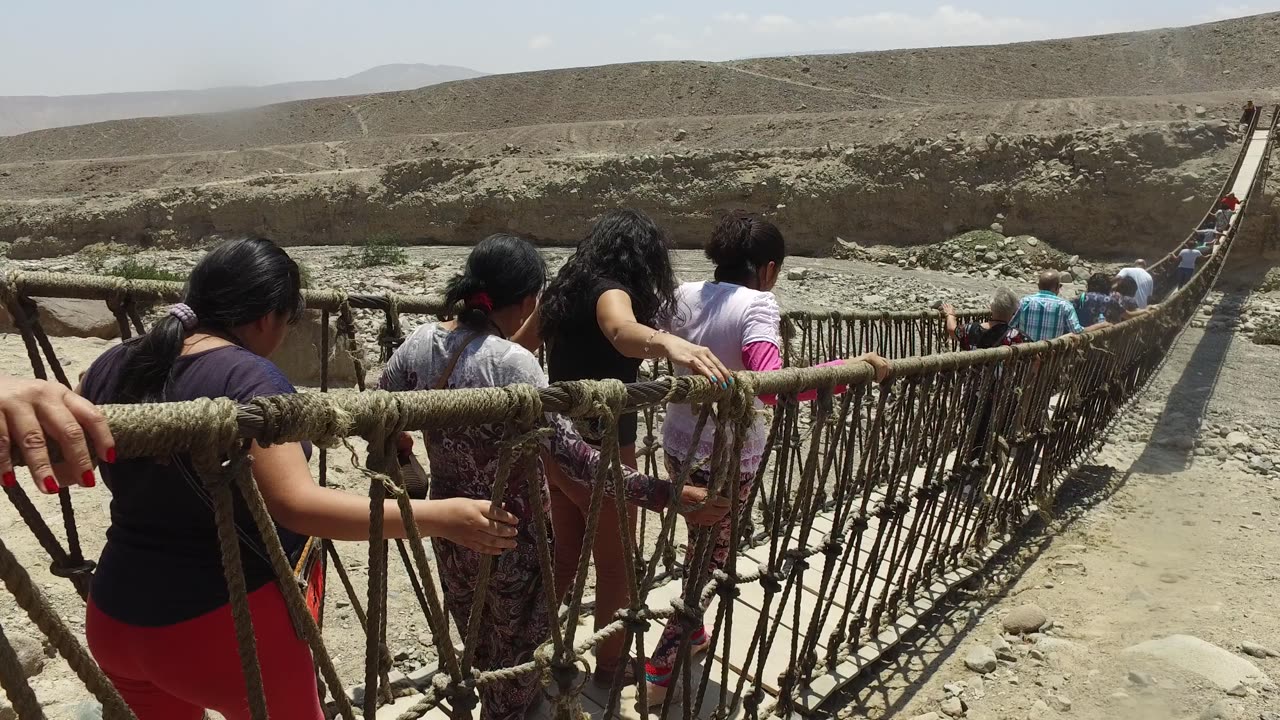 Crossing a Hanging Bridge