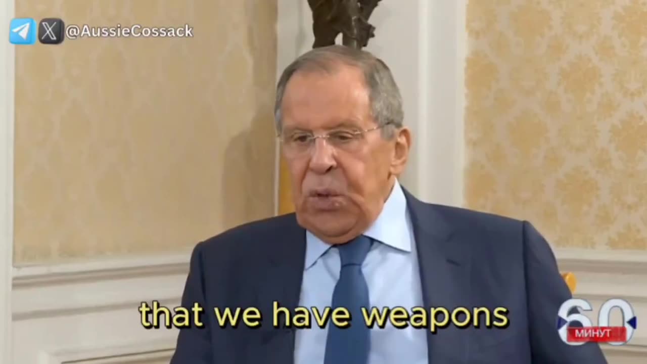 Lavrov "I can assure you that Russia has battle ready weapons which will have very serious consequences for Zelensky's masters."
