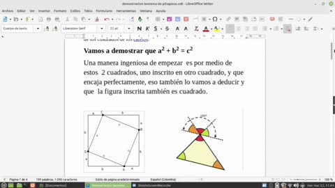Demostración Teorema de Pitágoras.