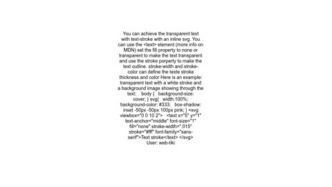 How to make a text stroke with transparent text