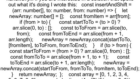 Change elements positions in an array and shift elements in between