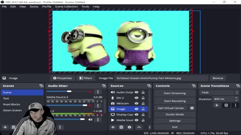 OBS How to Create Image Overlay within Your Recording with Green Screen Chroma Delta Key Editing