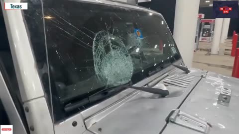 Emergency in Texas! Crazy hail storm destroys cars in Central Texas, US