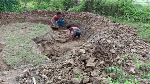 Build Swimming Pool Around Grass - Primitive Technology Building