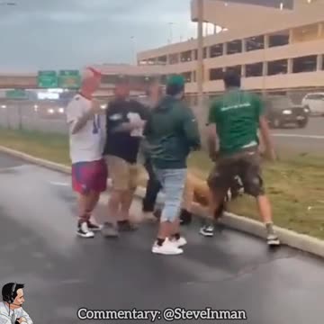 Passionate Sport Fans Brawl